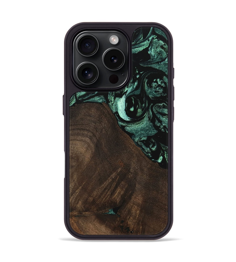 iPhone 16 Pro Wood Phone Case - Brittny (Green, 747416)