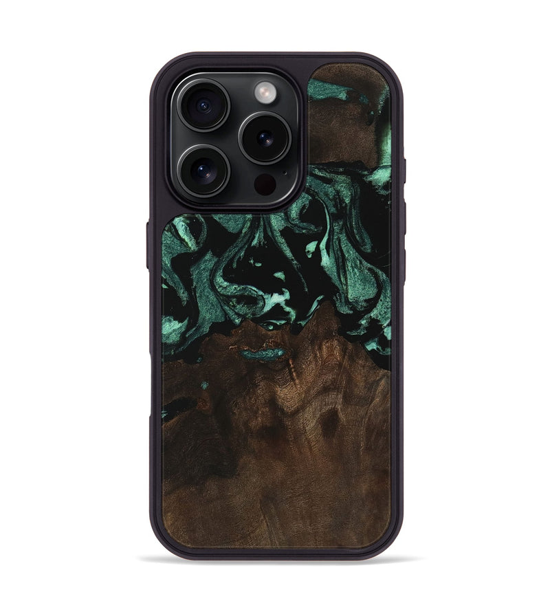 iPhone 16 Pro Wood Phone Case - Kailyn (Green, 747425)