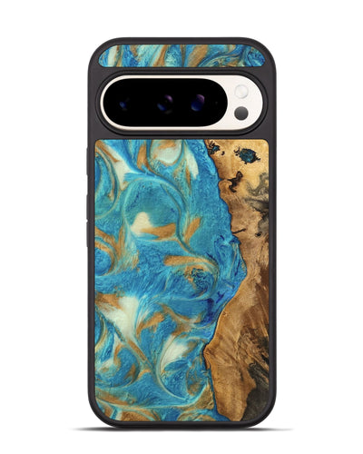 Pixel 9 Pro Wood Phone Case - Hana (Teal & Gold, 747426)