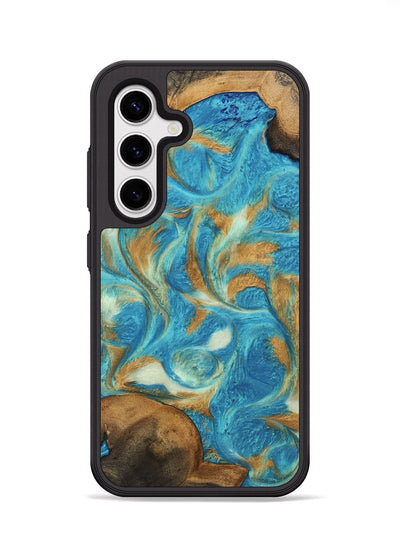 Galaxy S25 Wood Phone Case - Ava (Teal & Gold, 747427)