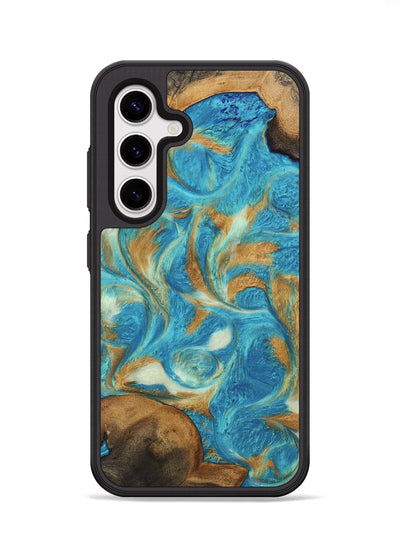 Galaxy S25 Plus Wood Phone Case - Ava (Teal & Gold, 747427)