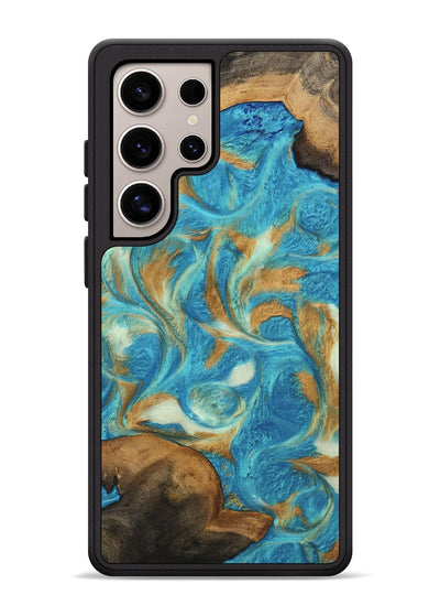 Galaxy S25 Ultra Wood Phone Case - Ava (Teal & Gold, 747427)