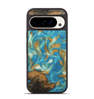 Pixel 9 Wood Phone Case - Ava (Teal & Gold, 747427)