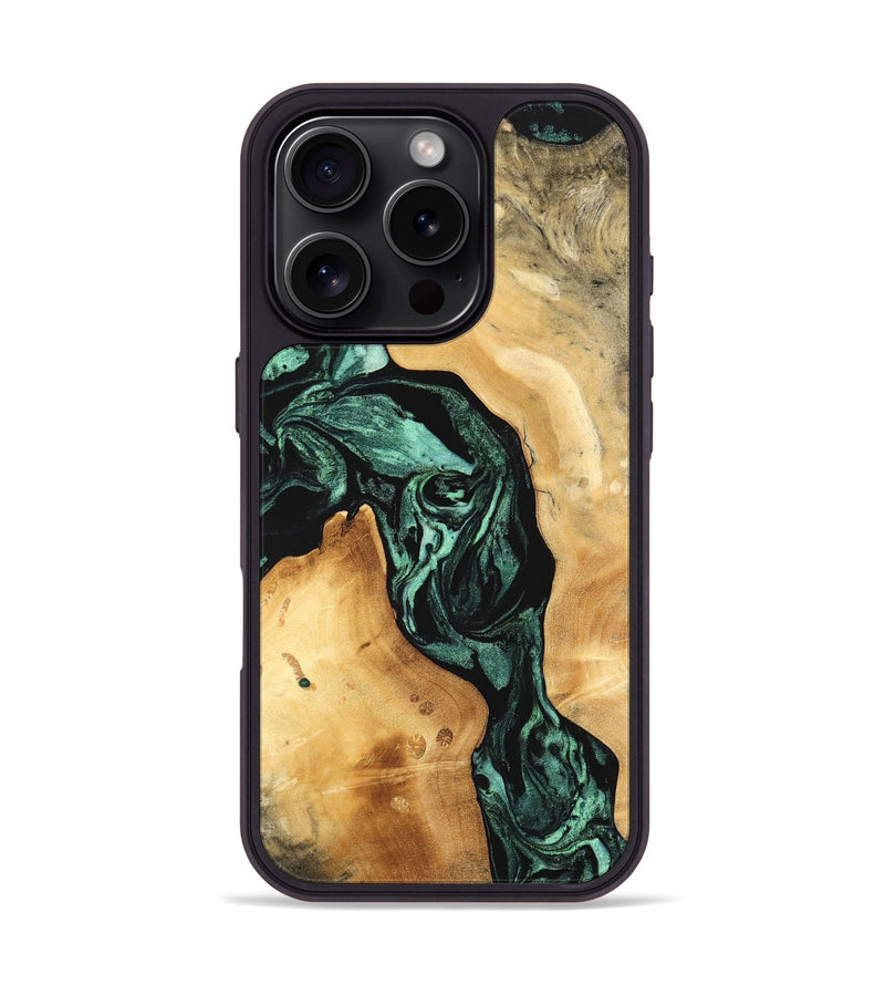 iPhone 16 Pro Wood Phone Case - Leilany (Green, 747431)