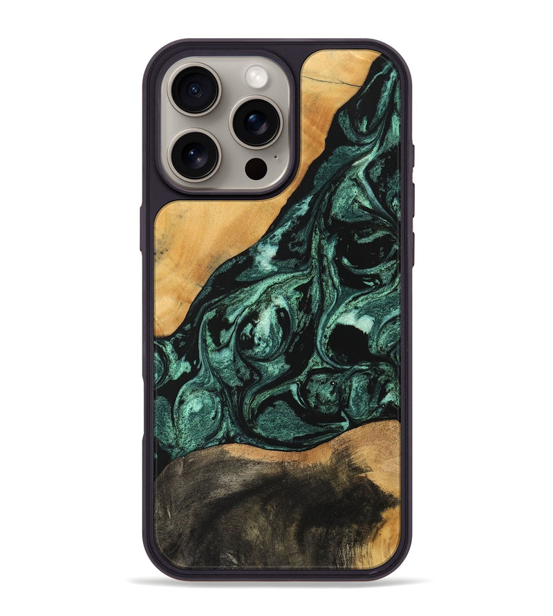 iPhone 16 Pro Max Wood Phone Case - Jessica (Green, 747438)