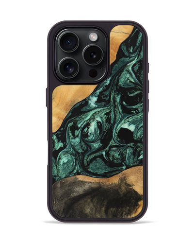 iPhone 16 Pro Wood Phone Case - Jessica (Green, 747438)