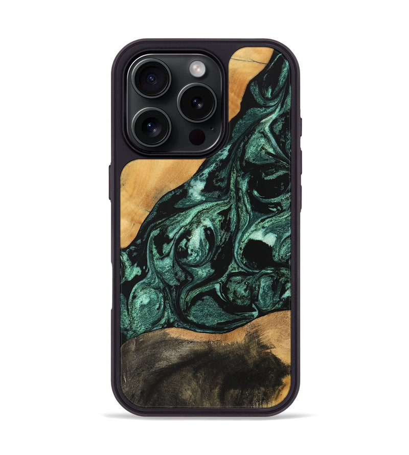 iPhone 16 Pro Wood Phone Case - Jessica (Green, 747438)