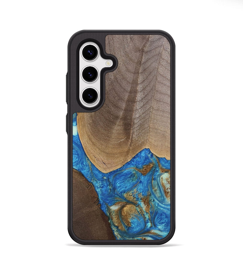 Galaxy S25 Wood Phone Case - Eldora (Teal & Gold, 747439)