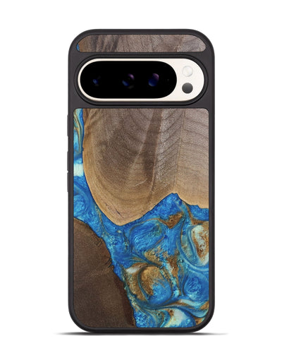 Pixel 9 Pro Wood Phone Case - Eldora (Teal & Gold, 747439)