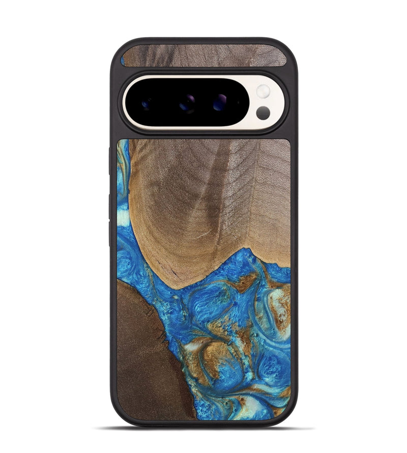 Pixel 9 Pro Wood Phone Case - Eldora (Teal & Gold, 747439)