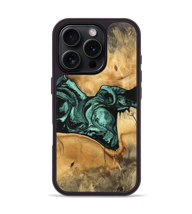 iPhone 16 Pro Wood Phone Case - Maliyah (Green, 747442)