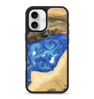 iPhone 16 Plus Wood Phone Case - Miles (Blue, 747446)