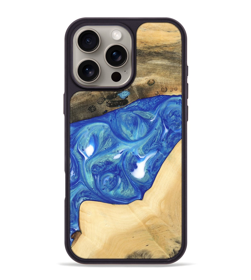 iPhone 16 Pro Max Wood Phone Case - Miles (Blue, 747446)