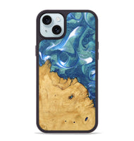 iPhone 15 Plus Wood Phone Case - Cristy (Blue, 747450)