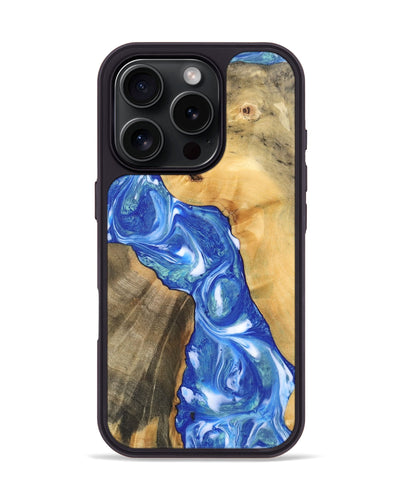 iPhone 16 Pro Wood Phone Case - Gene (Blue, 747458)