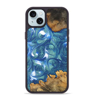 iPhone 15 Plus Wood Phone Case - Lum (Blue, 747459)