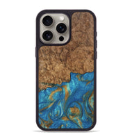 iPhone 15 Pro Max Wood Phone Case - Ara (Teal & Gold, 747470)