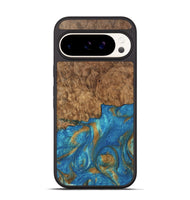 Pixel 9 Pro Wood Phone Case - Ara (Teal & Gold, 747470)