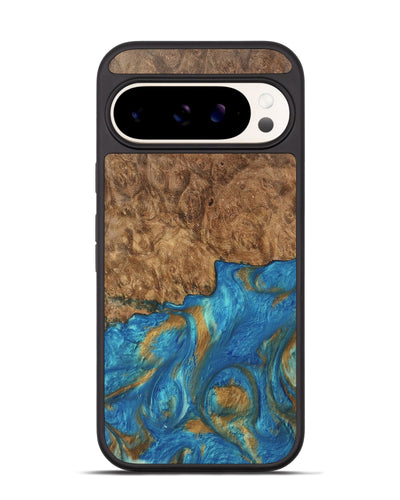 Pixel 9 Pro Wood Phone Case - Ara (Teal & Gold, 747470)