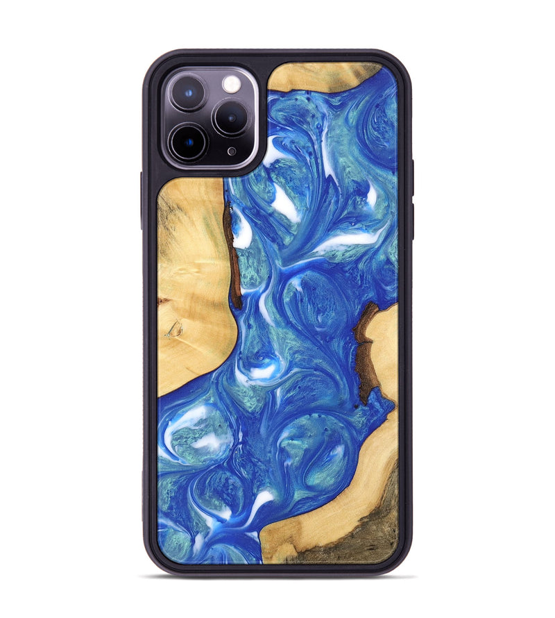 iPhone 11 Pro Max Wood Phone Case - Stephan (Blue, 747476)