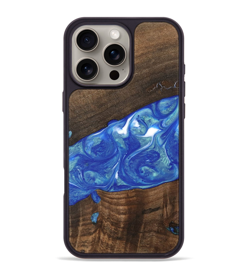 iPhone 16 Pro Max Wood Phone Case - Daron (Blue, 747478)