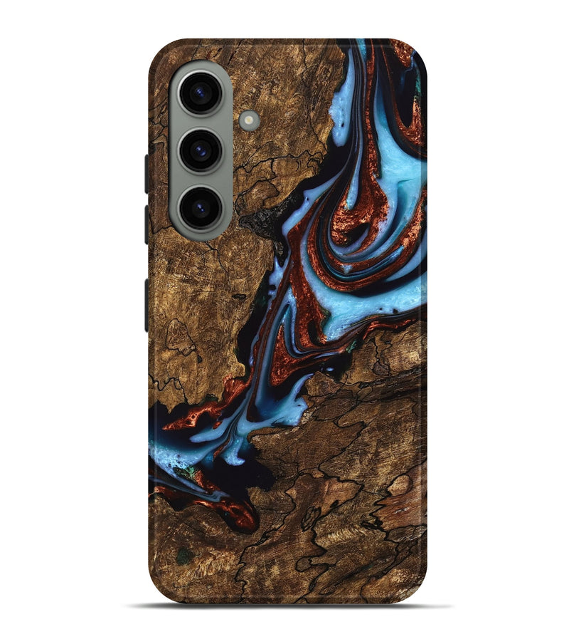 Galaxy S24 Plus Wood Live Edge Phone Case - Tomas (Teal & Gold, 747480)