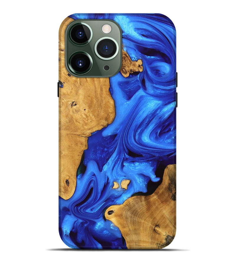 iPhone 13 Pro Max Wood Live Edge Phone Case - Luann (Blue, 747481)