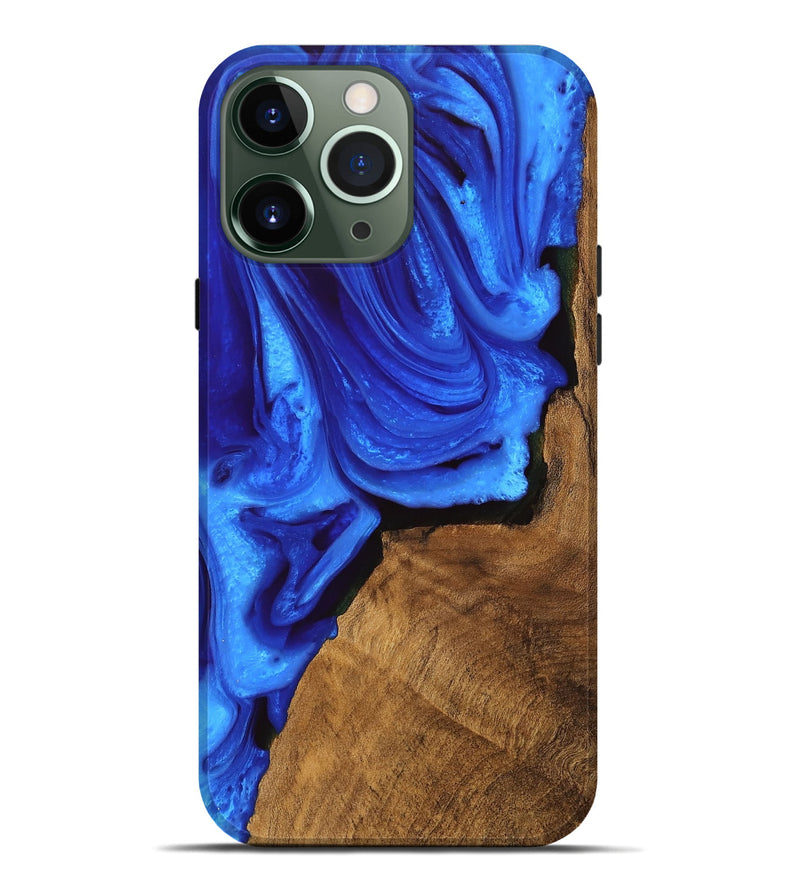 iPhone 13 Pro Max Wood Live Edge Phone Case - Ashlie (Blue, 747482)