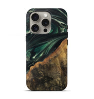 iPhone 16 Pro Wood Live Edge Phone Case - Javion (Green, 747483)