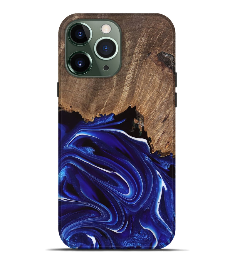 iPhone 13 Pro Max Wood Live Edge Phone Case - Maximo (Blue, 747486)