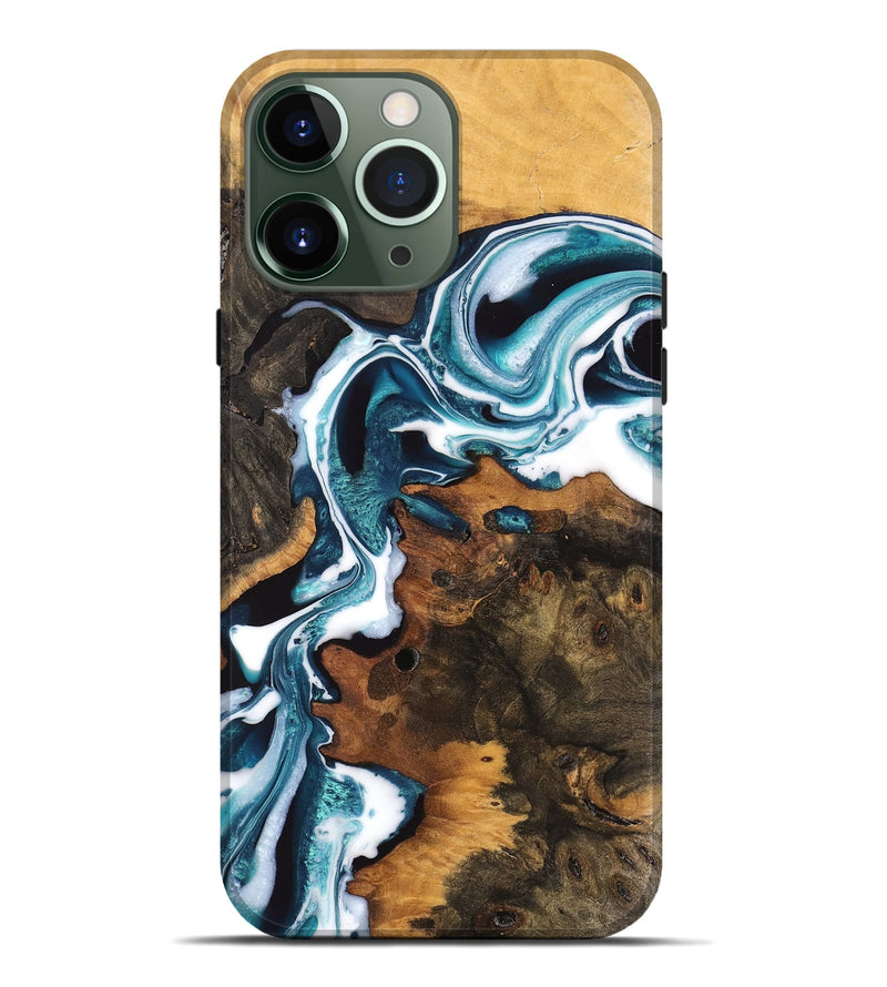 iPhone 13 Pro Max Wood Live Edge Phone Case - Vaughn (Blue, 747493)