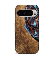 Pixel 9 Wood Live Edge Phone Case - Kenya (Teal & Gold, 747495)