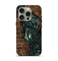 iPhone 16 Pro Wood Live Edge Phone Case - Ezra (Green, 747497)