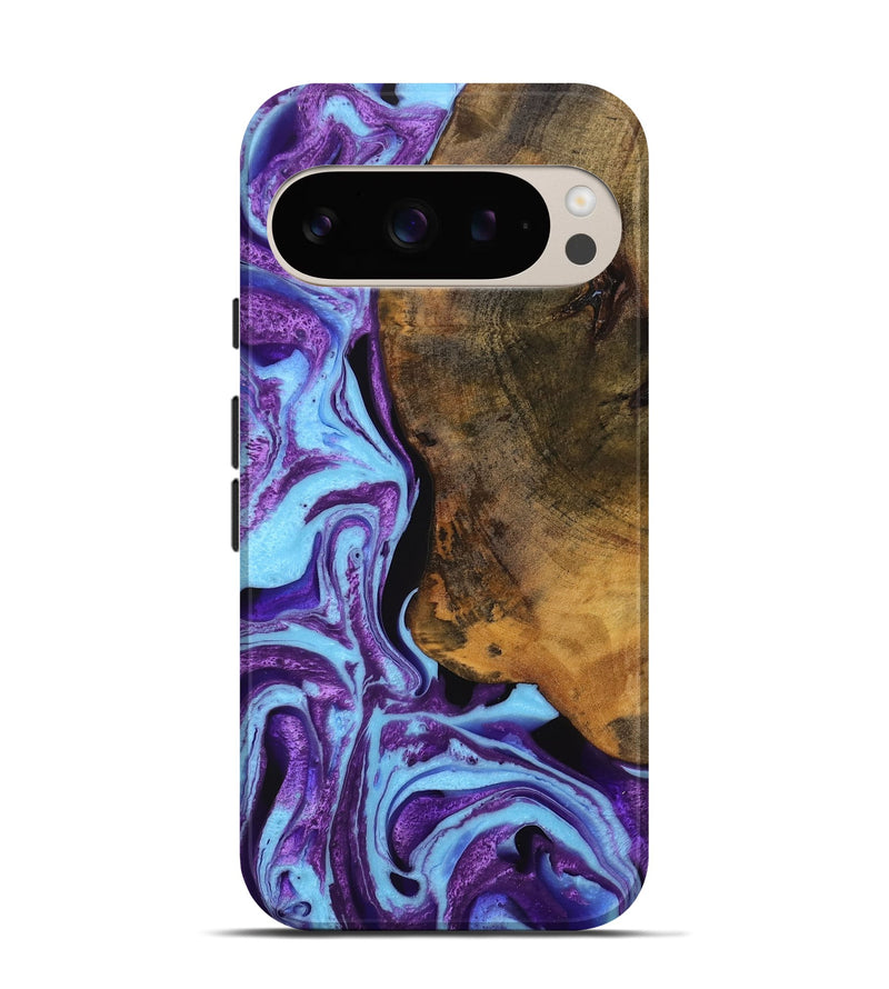 Pixel 9 Pro Wood Live Edge Phone Case - Ivette (Purple, 747500)