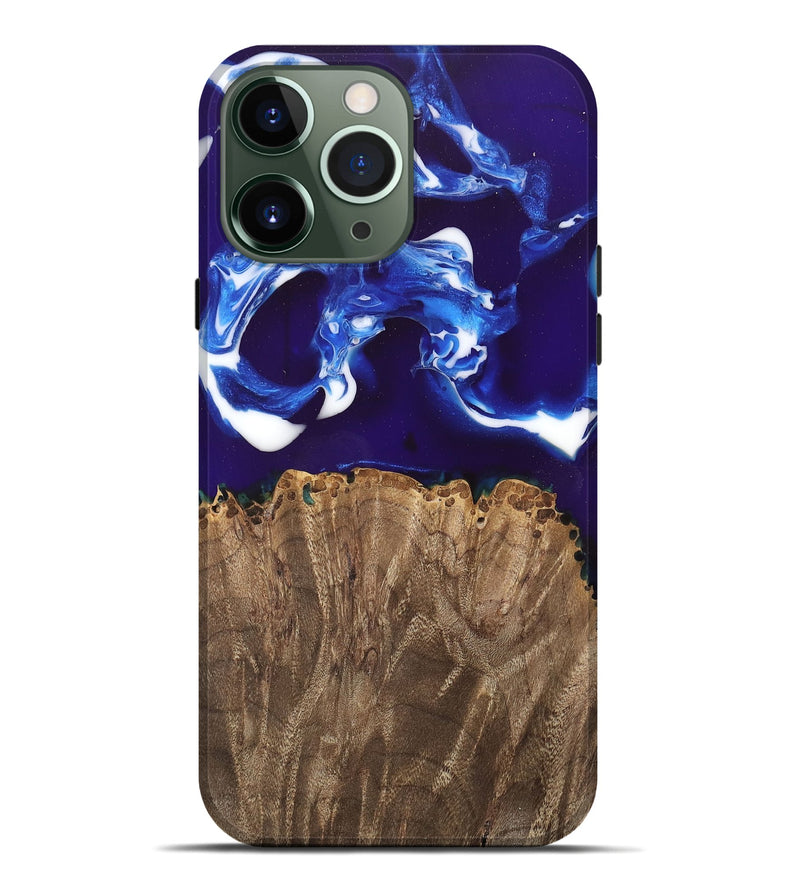 iPhone 13 Pro Max Wood Live Edge Phone Case - Alisa (Blue, 747501)