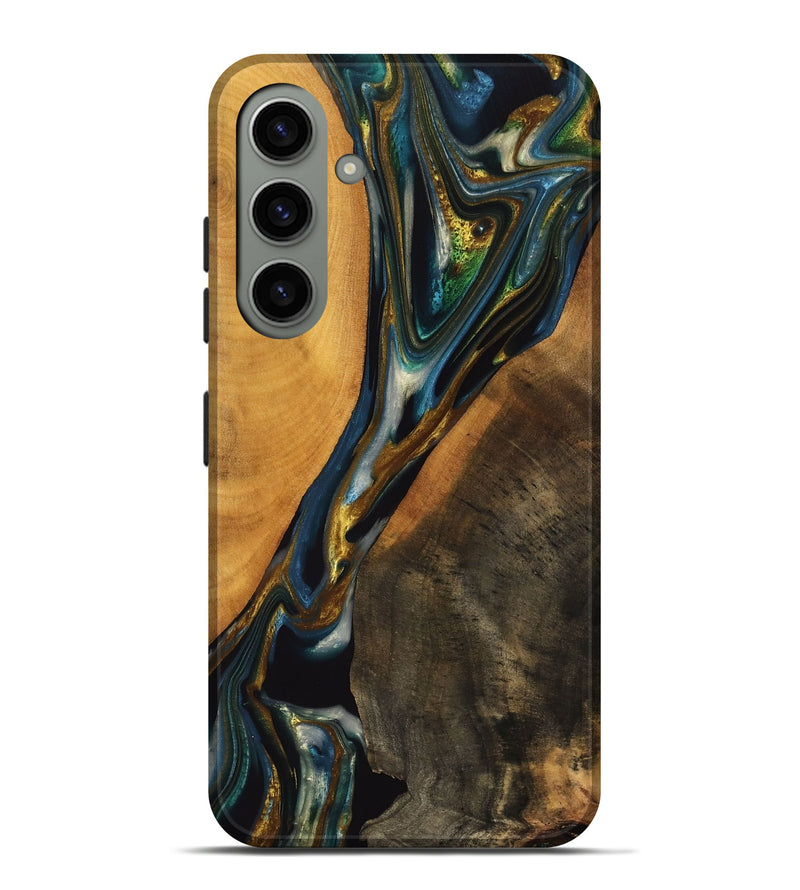 Galaxy S24 Plus Wood Live Edge Phone Case - Karly (Teal & Gold, 747502)