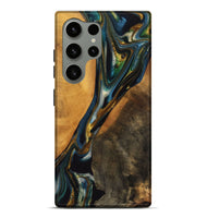 Galaxy S24 Ultra Wood Live Edge Phone Case - Karly (Teal & Gold, 747502)