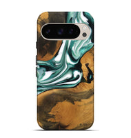 Pixel 9 Wood Live Edge Phone Case - Lular (Green, 747584)