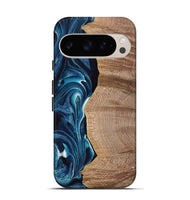 Pixel 9 Pro Wood Live Edge Phone Case - Marcelo (Blue, 747590)