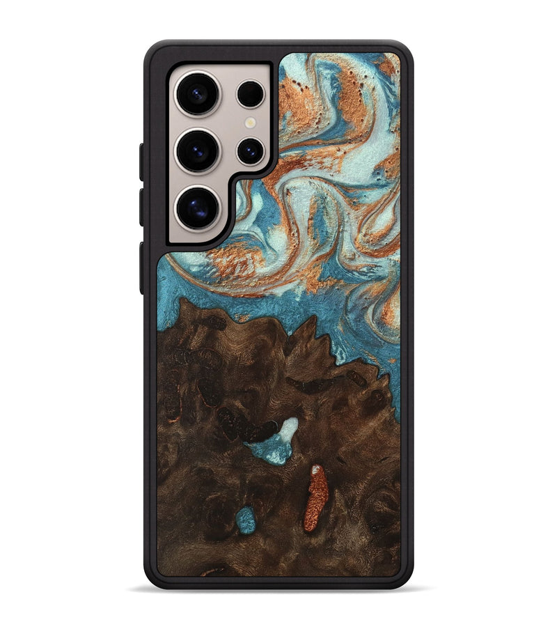 Galaxy S25 Ultra Wood Phone Case - Giles (Teal & Gold, 747694)