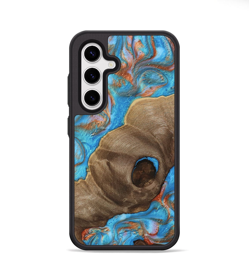 Galaxy S25 Wood Phone Case - Saniyah (Teal & Gold, 747695)