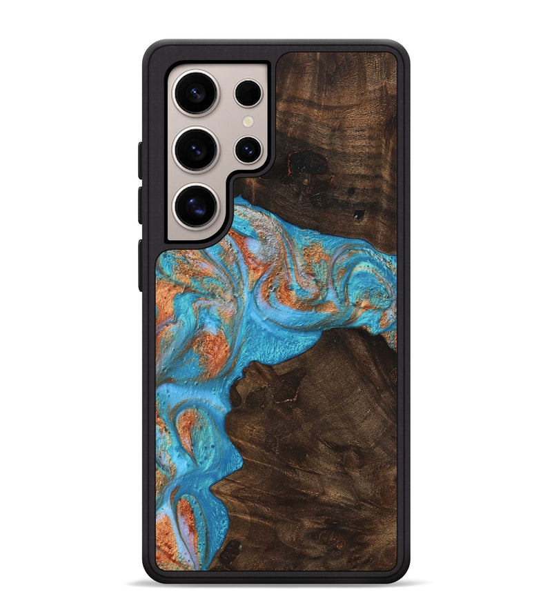 Galaxy S25 Ultra Wood Phone Case - Kieran (Teal & Gold, 747697)