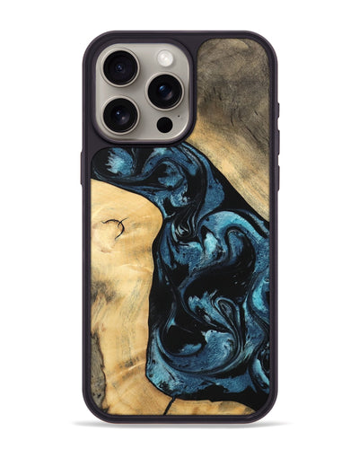 iPhone 15 Pro Max Wood Phone Case - Adah (Blue, 747741)