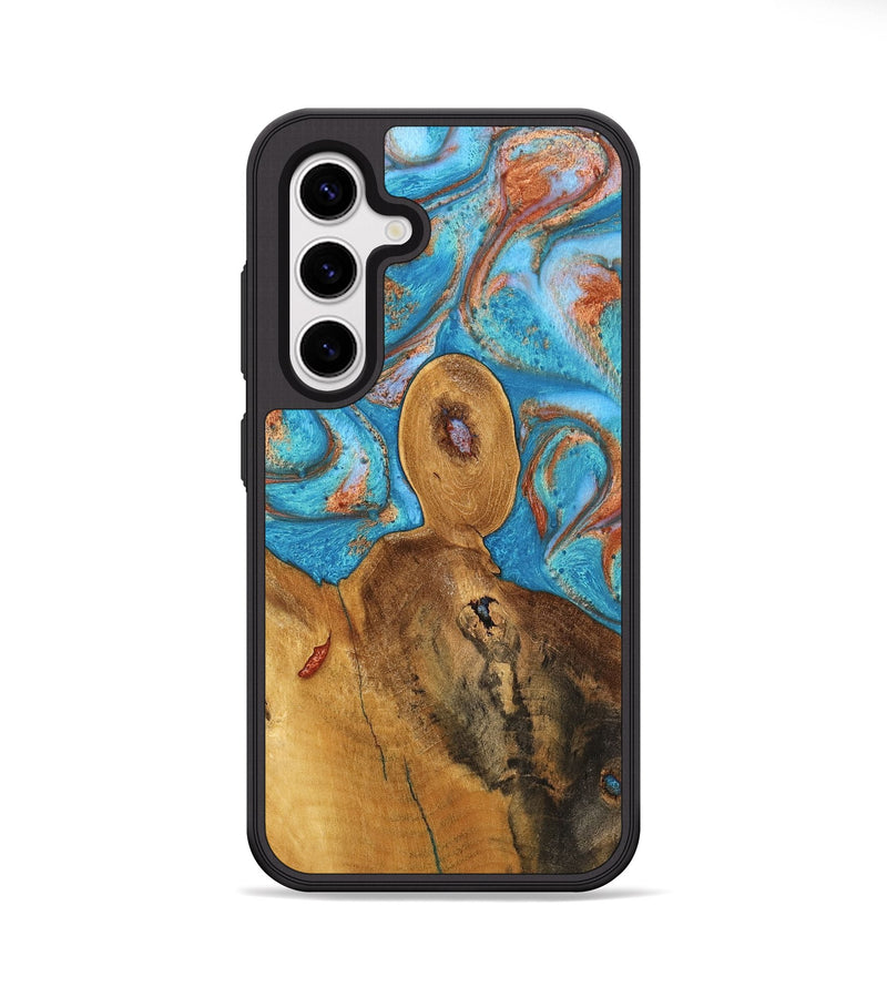 Galaxy S25 Wood Phone Case - Mellisa (Teal & Gold, 747750)