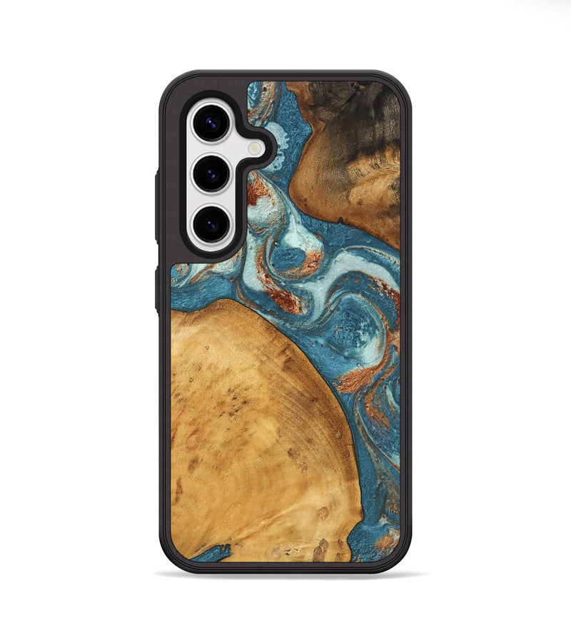 Galaxy S25 Plus Wood Phone Case - Leah (Teal & Gold, 747754)