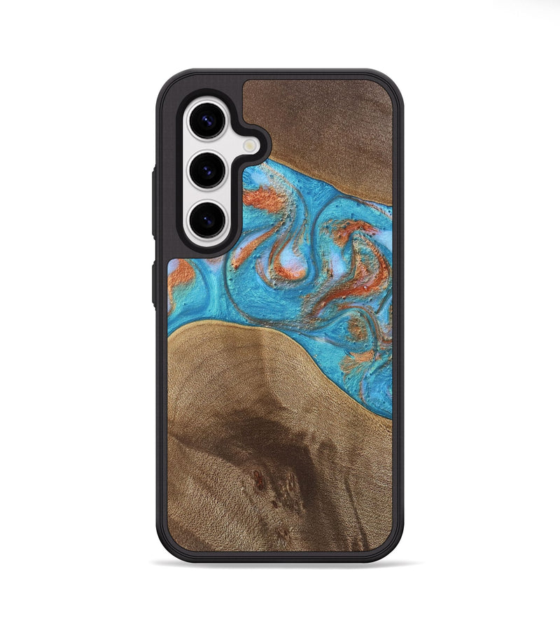 Galaxy S25 Wood Phone Case - Blanca (Teal & Gold, 747758)