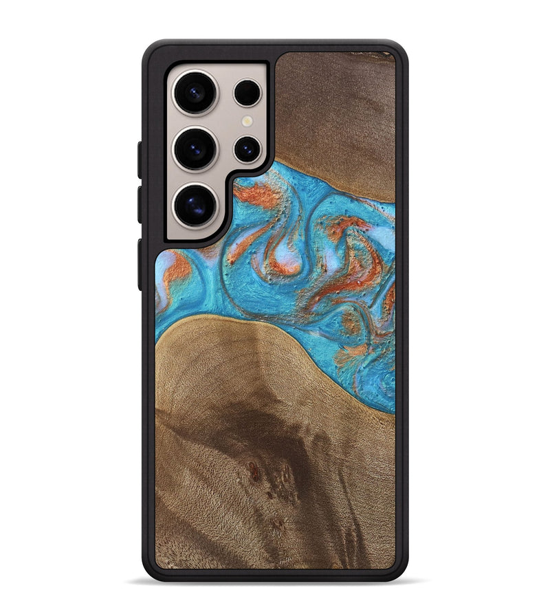 Galaxy S25 Ultra Wood Phone Case - Blanca (Teal & Gold, 747758)