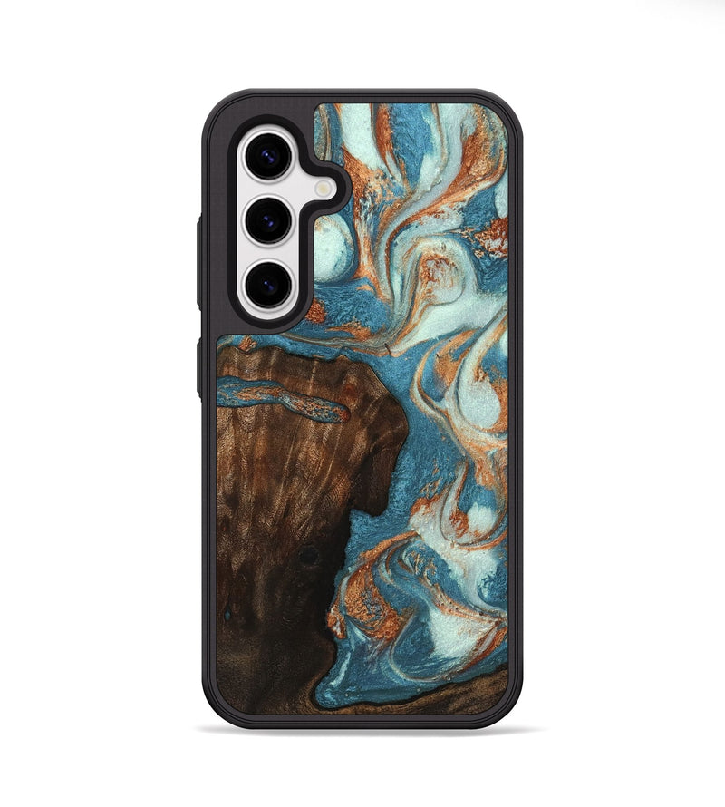 Galaxy S25 Wood Phone Case - Velda (Teal & Gold, 747764)