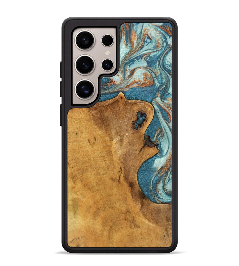 Galaxy S25 Ultra Wood Phone Case - Wendell (Teal & Gold, 747765)