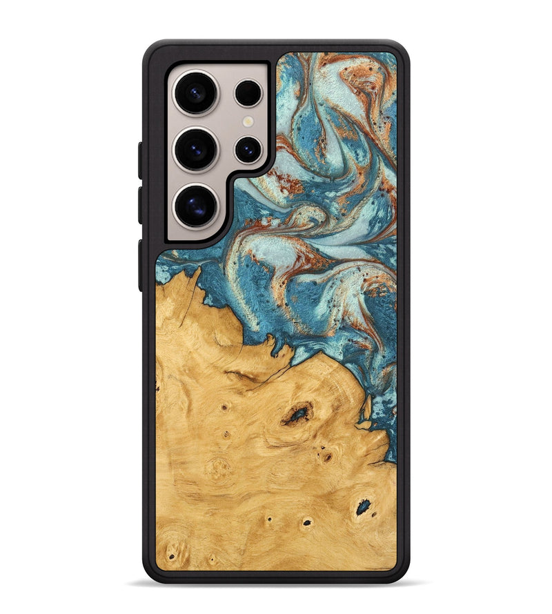 Galaxy S25 Ultra Wood Phone Case - Keshawn (Teal & Gold, 747770)